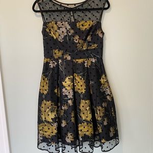 Eliza J black floral dress